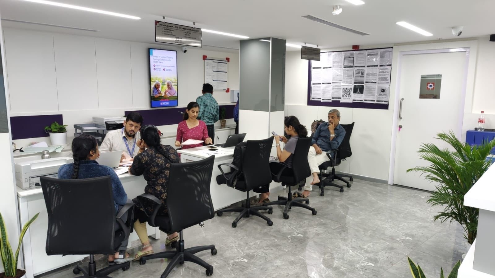 Staff work area with meeting table