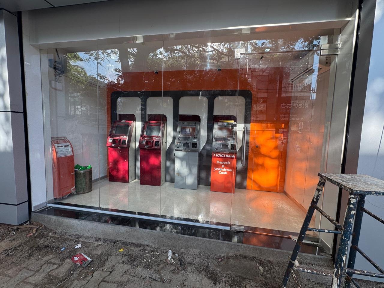 Glass-fronted ATM lobby entrance